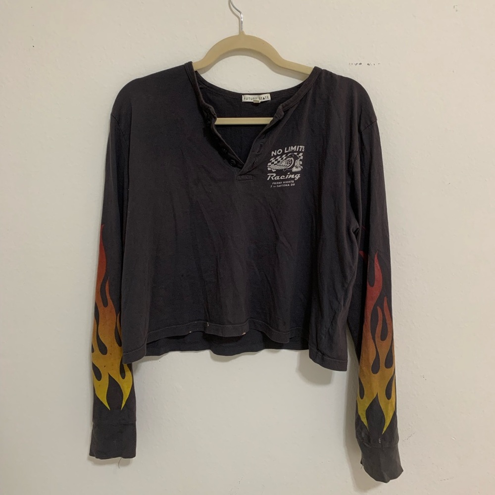 Vintage Urban Outfitters Long Sleeves with Flames